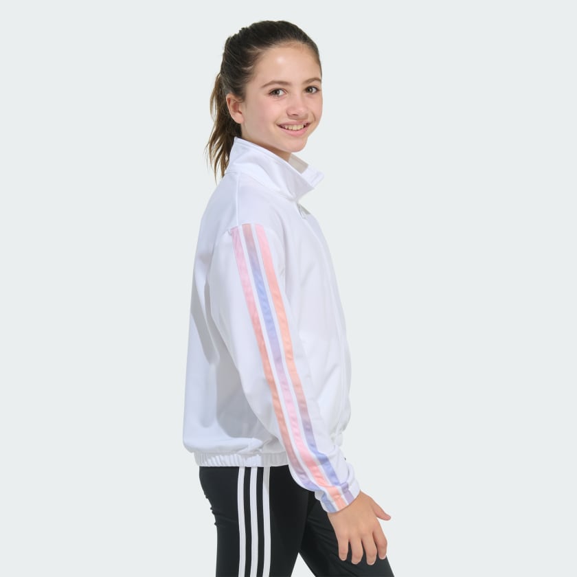 Kids' adidas Long Sleeve 3-Stripes Printed Track Jacket