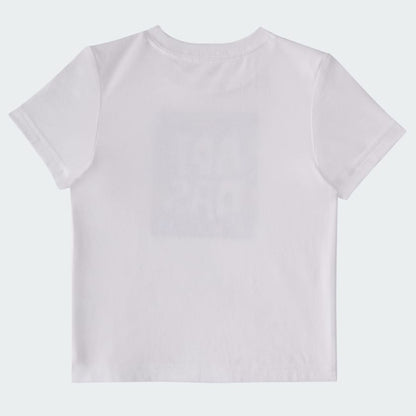 Kids' adidas Two-Piece Short Sleeve Graphic Cotton Tee and 3-Stripes Shorts Set