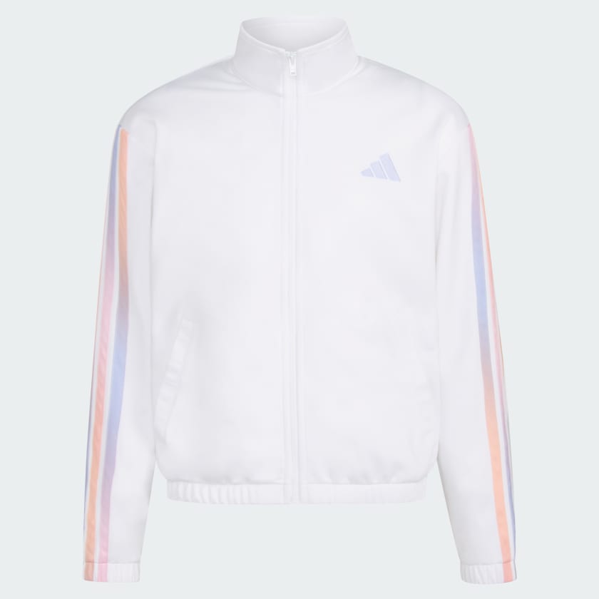 Kids' adidas Long Sleeve 3-Stripes Printed Track Jacket
