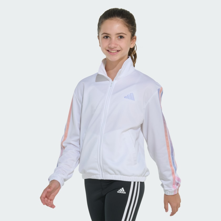 Kids' adidas Long Sleeve 3-Stripes Printed Track Jacket