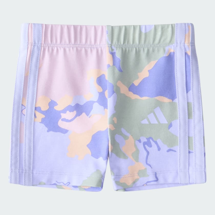 Kids' adidas Two-Piece Back Pleat Heather Tee and Bike Shorts Set