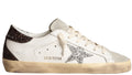 Golden Goose Super-Star with silver star and brown glitter heel tab (Women’s)