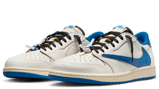 Jordan 1 Retro Low OG SP Fragment x Travis Scott Sail Military Blue